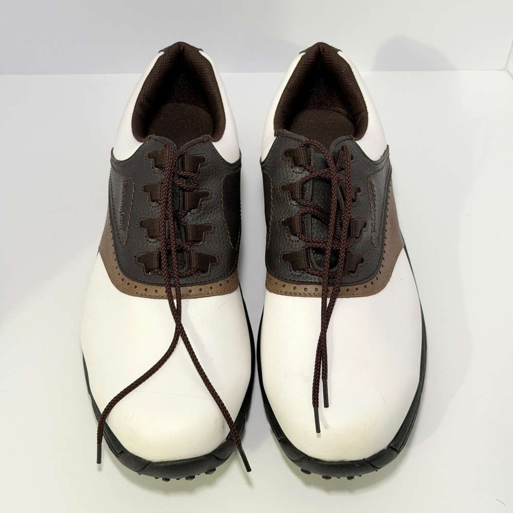 FootJoy GreenJoys Men's Golf Shoes Size 13 Wide -  White Brown - 13W